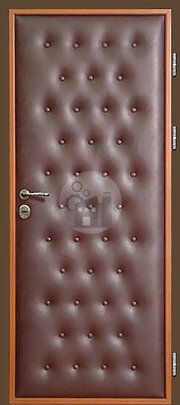 Металлическая дверь для дачи, отделка винилискожа и ламинат-ДВ-841